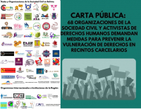 CARTA PÚBLICA: 68 Organizaciones de la Sociedad Civil y activistas de Derechos Humanos demandan medidas para prevenir la vulneración de derechos en Recintos Carcelarios